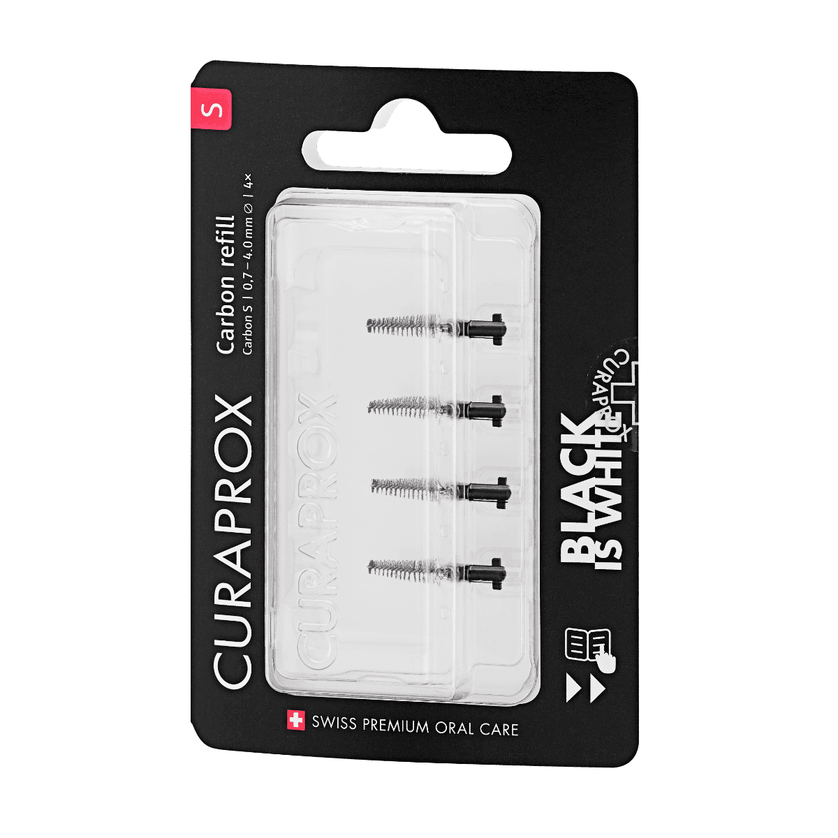 Curaprox Black Is White Carbon S Refill 4 Scovolini