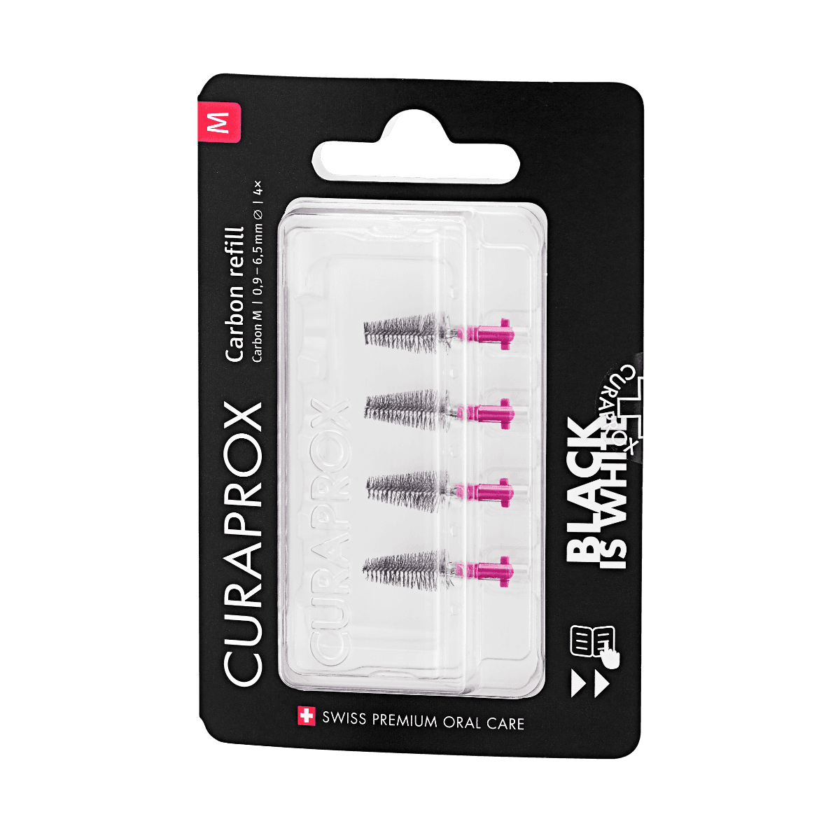 Curaprox Black Is White Carbon M Refill 4 Scovolini