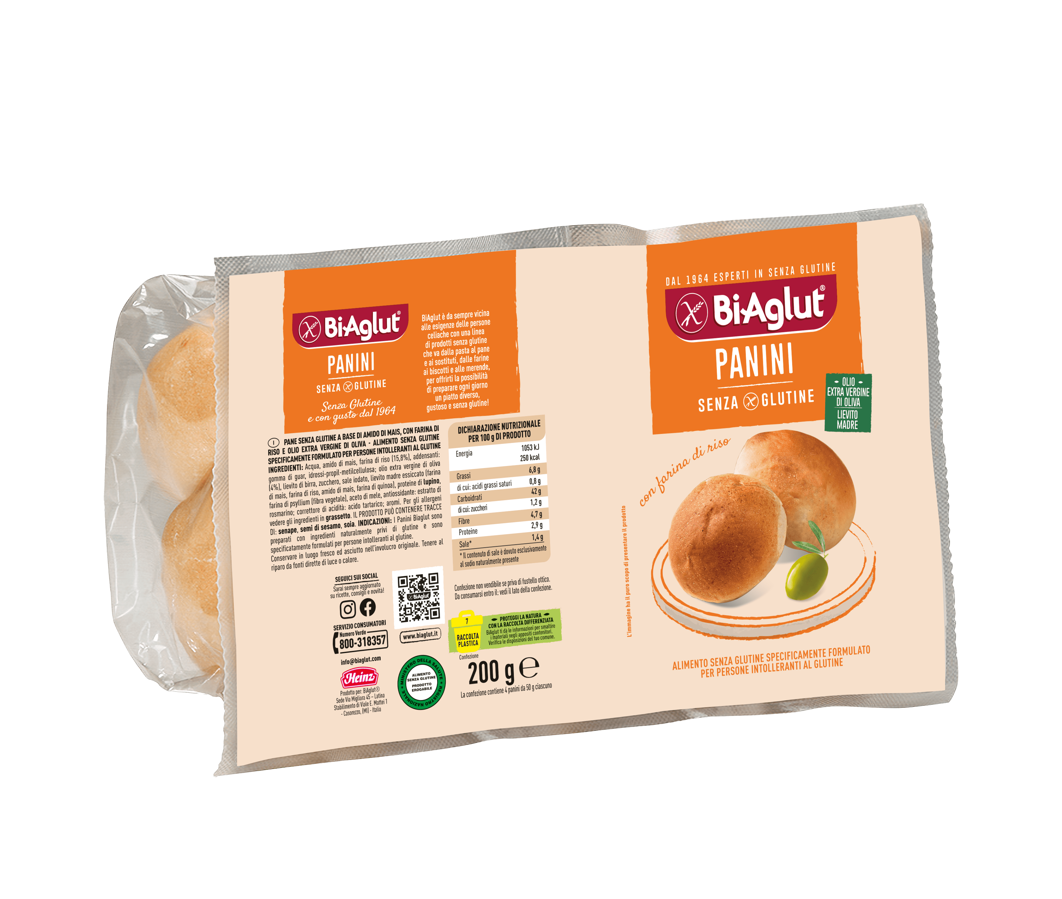 BIAGLUT Pan Soff.Panini 4x50g