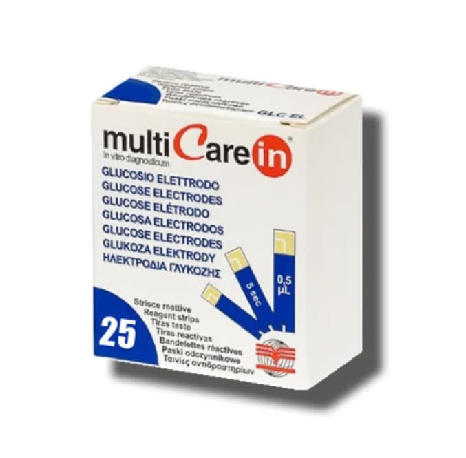 Multicare In Strisce Reagenti Misurazione Glucosio 25 Strisce