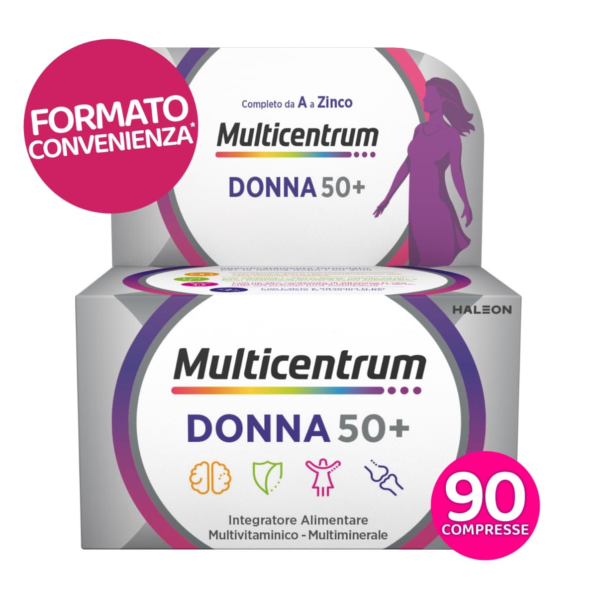 Multicentrum Donna 50+ Integratore Multivitaminico e Multiminerale MultiPack 3 Flaconi da  30 Compresse