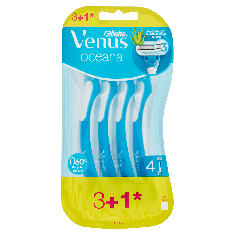 GILLETTE VENUS OCEANA RASOI USA&GETTA 3 LAME PZ.3+1 GRATIS