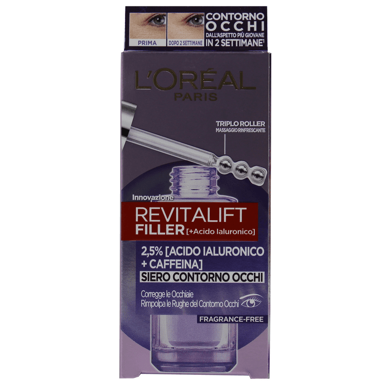 L'Oréal Paris Revitalift Siero Filler Contorno Occhi Rimpolpante e Anti-rughe 20 ml