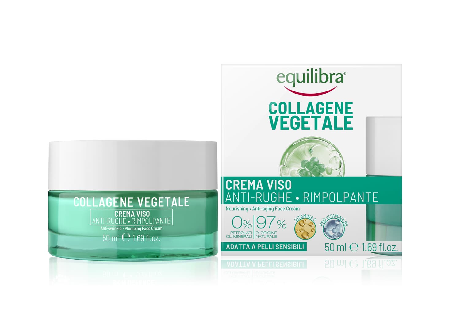 Equilibra collagene vegetale crema viso anti rughe rimpolpante 50 ml