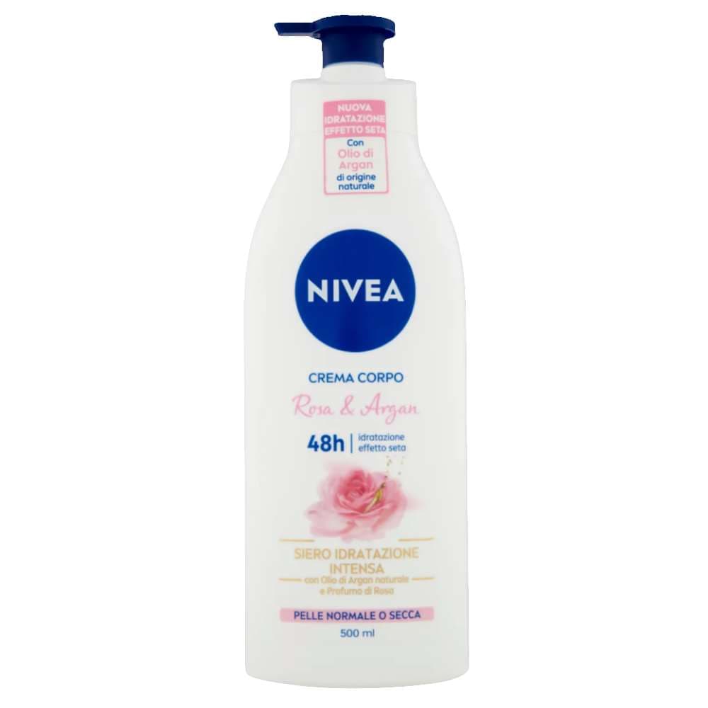 Nivea Crema Corpo Fluida Rosa&Argan Idratante Effetto Seta 500 ml