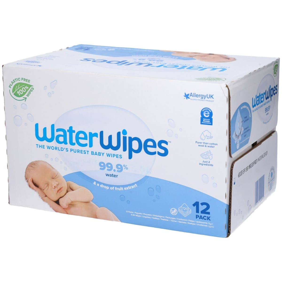 WaterWipes Original Salviette per Bambini 12 x 60 Salviette