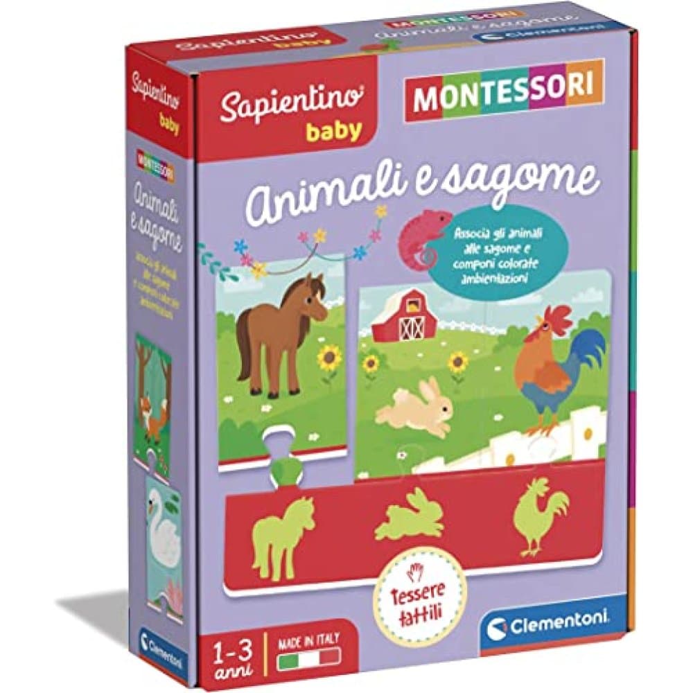 SAPIENTINO BABY ANIMALI E SAGOME Clemontoni Montessori 1-3 anni