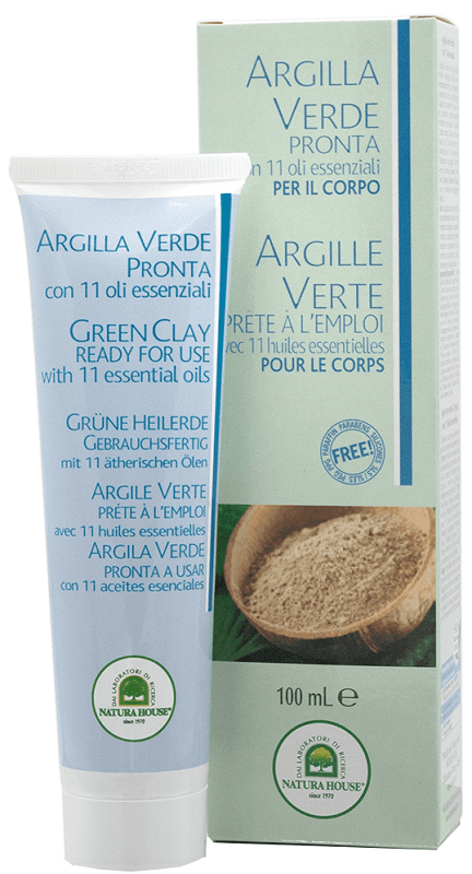 Argilla verde pronta tubo con oli essenziali 100 ml