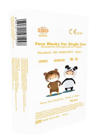 FACE MASK SINGLE USE XS 10PZ