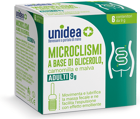 Unidea microclisma per adulti 3g glicerolo camomilla e malva6 pezzi