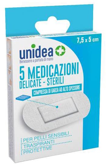 Medicazione sterile unidea tessuto non tessuto 7,5 x 5 cm 5pezzi