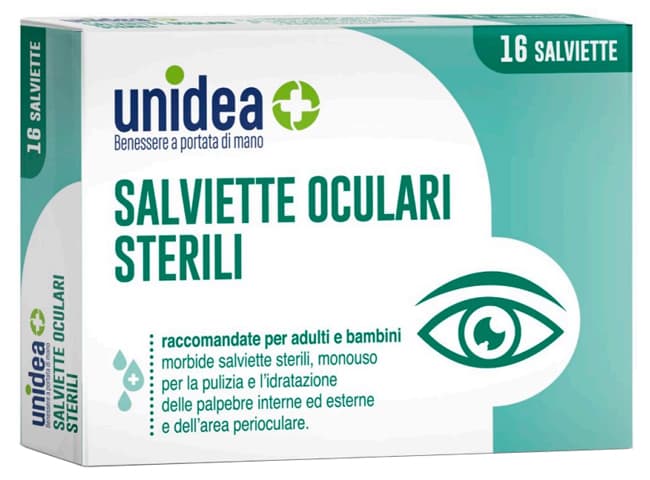 Salviette oculari unidea 16 pezzi monouso