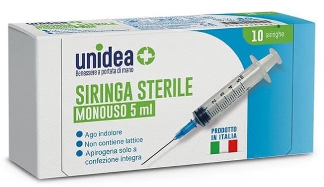 Unidea siringa da 5ml monouso 10 pezzi