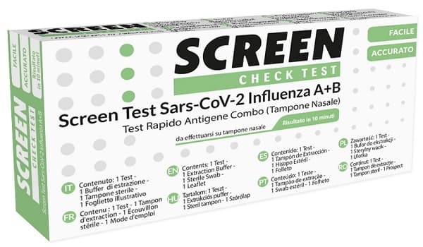 Screen Test Antigenico Rapido Sars Cov 2 + Influenza Tamponi Nasali Screen Covid + Influenza