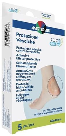 Master-aid foot care vesciche protezione tallone 69x44 mm 5 pezzi