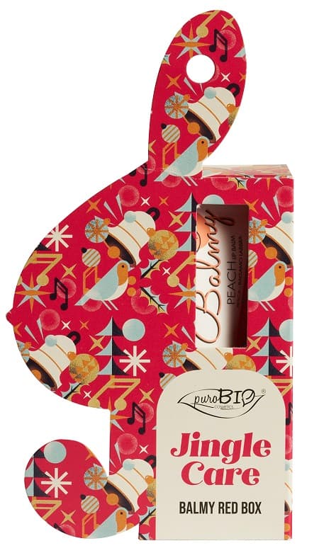 PUROBIO C BALMY RED Jingle Care balsamo labbra fluido