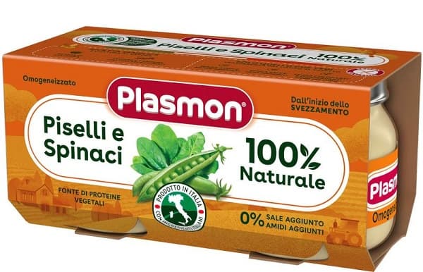 Plasmon omog piselli spinac2 pezzi
