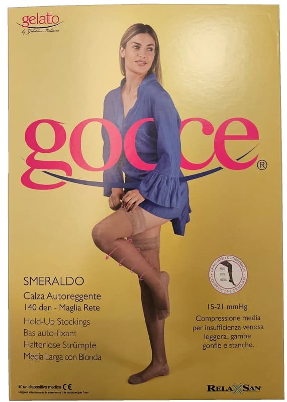 Calza Autoreggente Smeraldo A Compressione Graduata 140 Denari Naturale 5