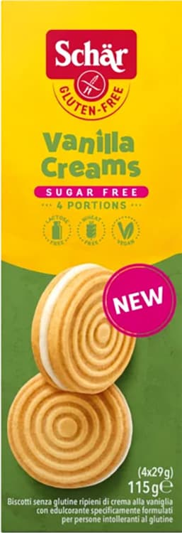 Schar Sugar Free Vanilla Creams 115 G