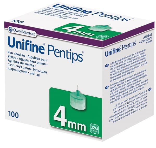 Ago Per Penna Da Insulina Unifine Pentips Gauge 32 4 Mm 100 Pezzi