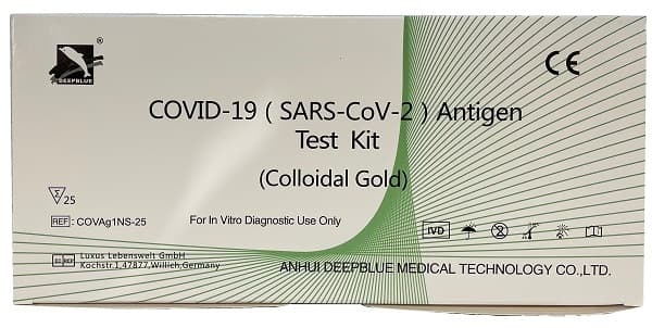 Test Antigenico Rapido Covid 19 Deepblue Determinazione Qualitativa Antigeni Sars Cov 2 In Tamponi Nasofaringei/Orofaringei Mediante Immunocromatografia 25 Pezzi Uso Professionale