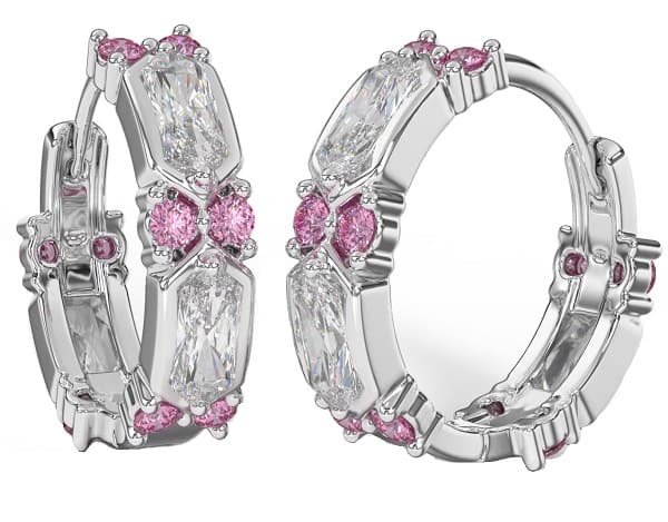 Bjt413 Orecchini Ring/Cristalli Bianchi 19 Mm Stainless Steel