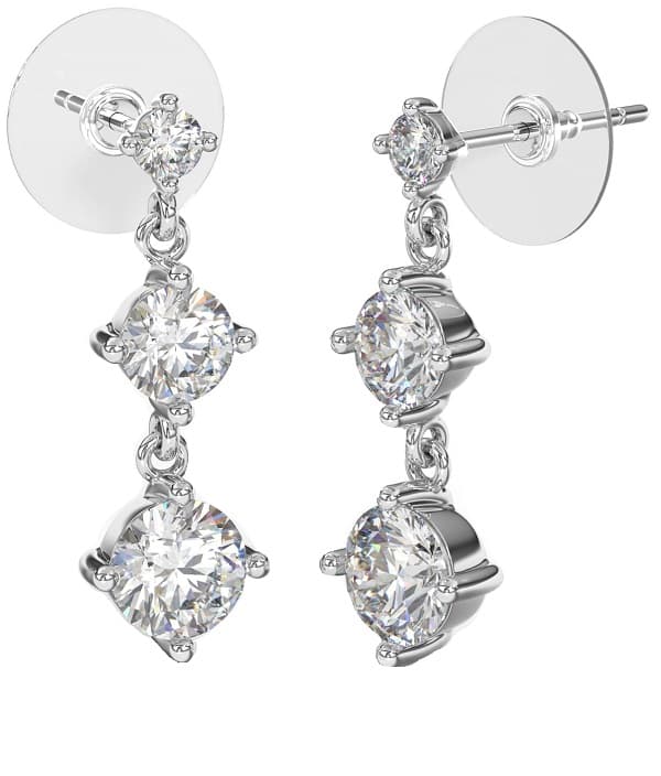 Bjt421 Orecchini 3 Cryst 24 Mm Stainless Steel