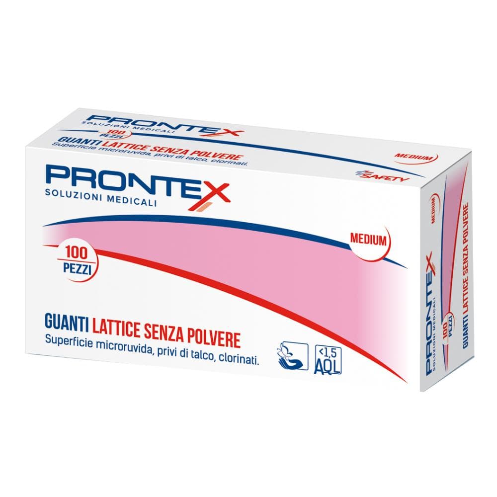 Prontex guanto in lattice senza polvere medio 100 pezzi