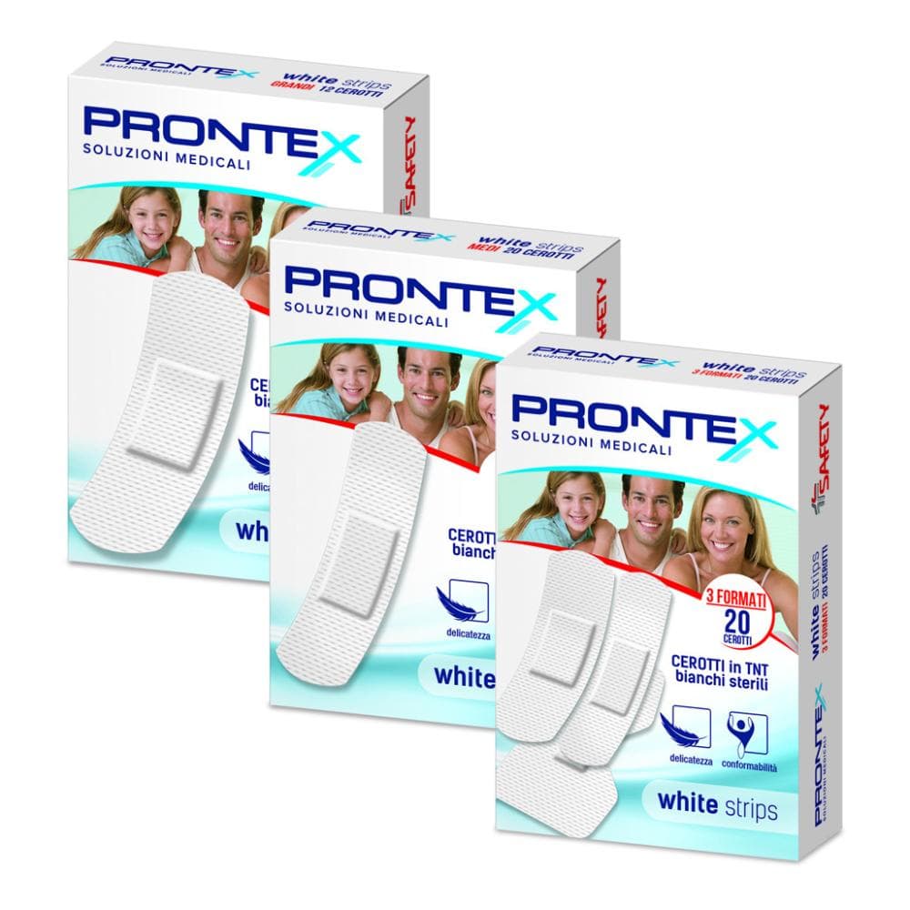 Cerotto prontex white strips formato medio astuccio 20 pezzi