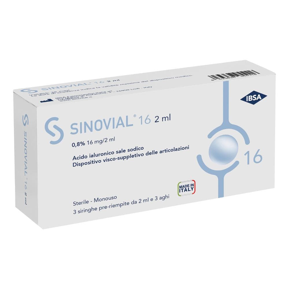 Siringa intra-articolare sinovial 16 acido ialuronico 0,8% 2 ml 3 pezzi