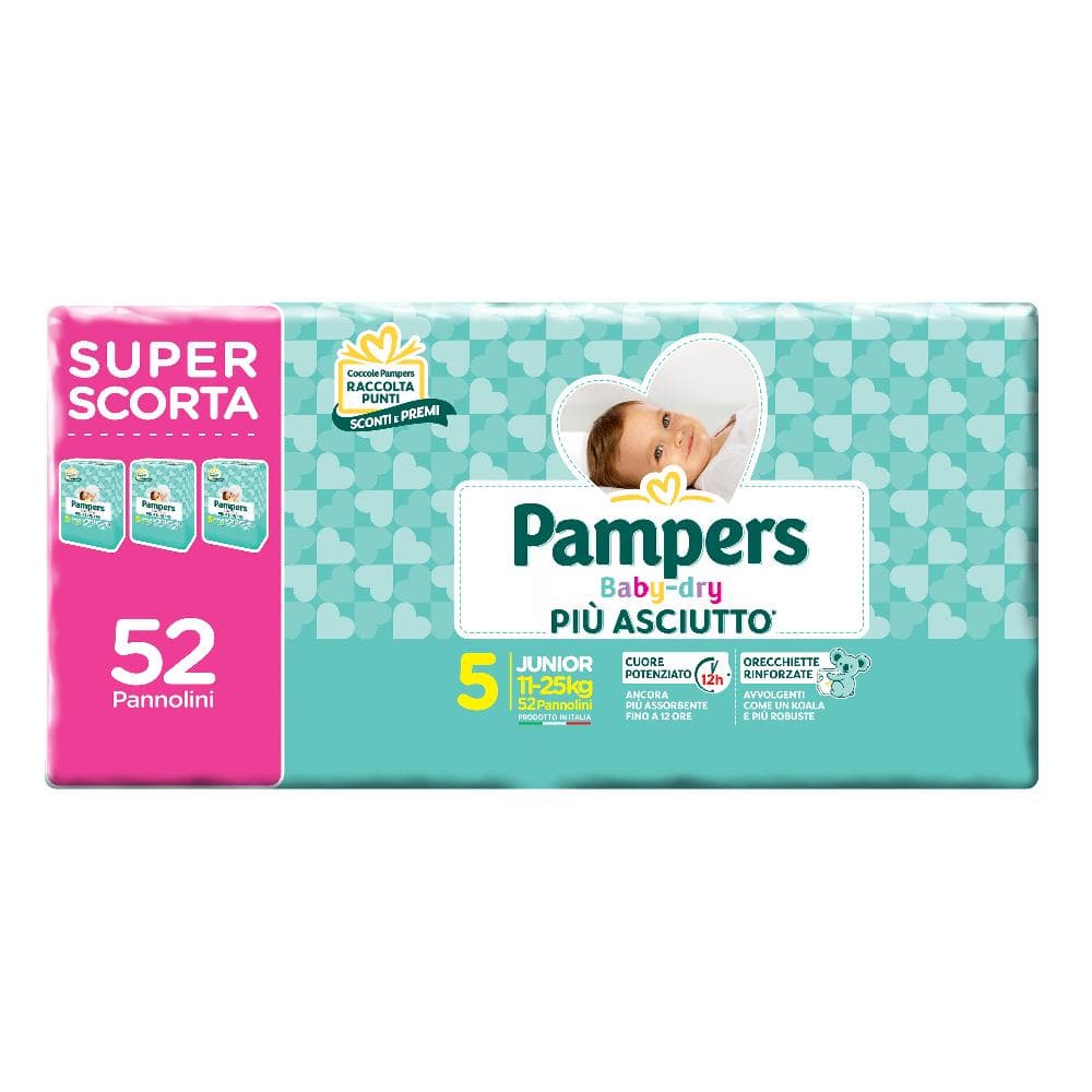 Pampers baby dry trio dwct junior 52 pezzi