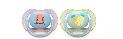 Avent succhietto ultra air 0-6m maschio ananas/pappagallo 2 pezzi