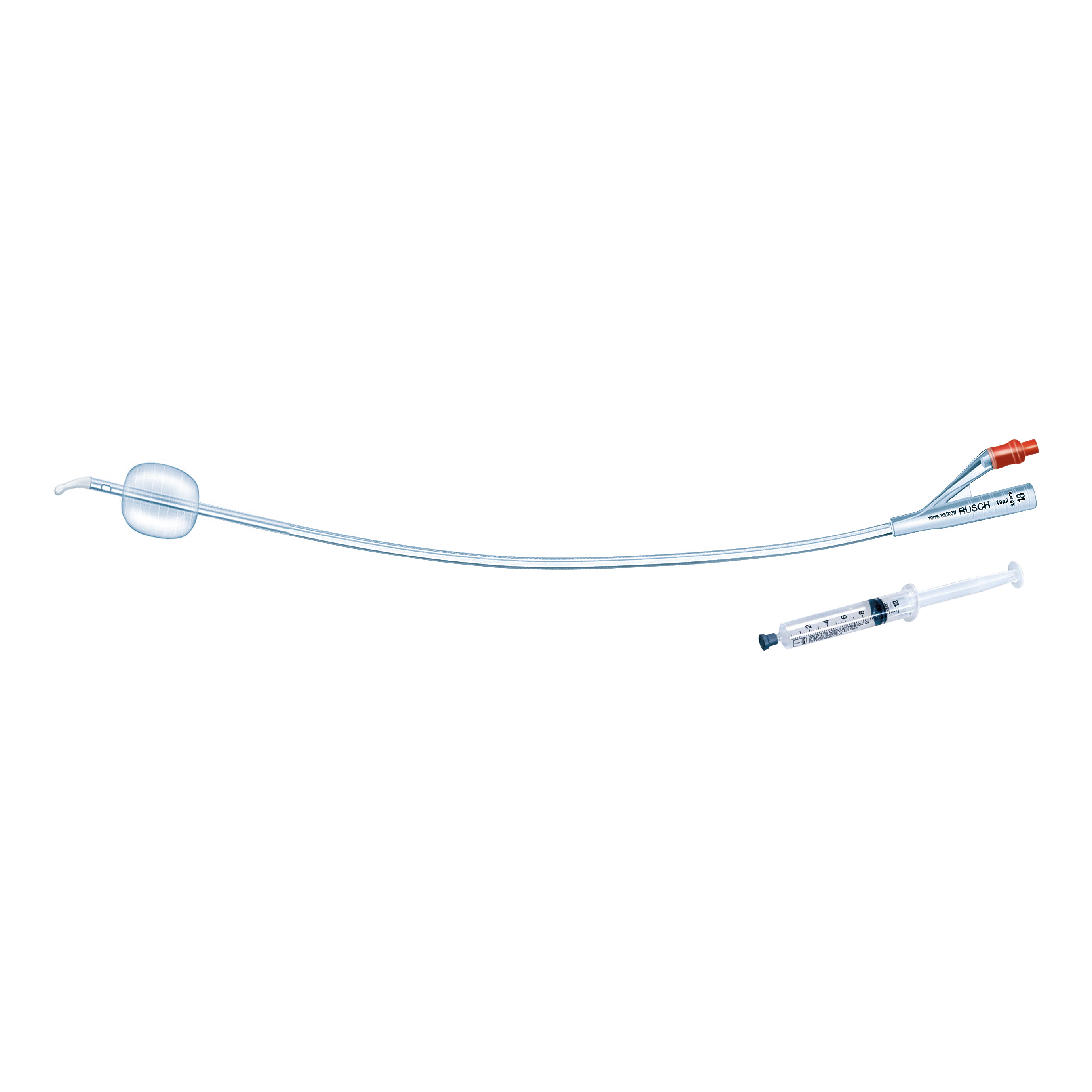 Catetere vescicale foley brillant plus aquaflat maschile a permanenza punta tiemann 1 foro laterale in silicone 100% con palloncino diametro ch12 1 pezzo