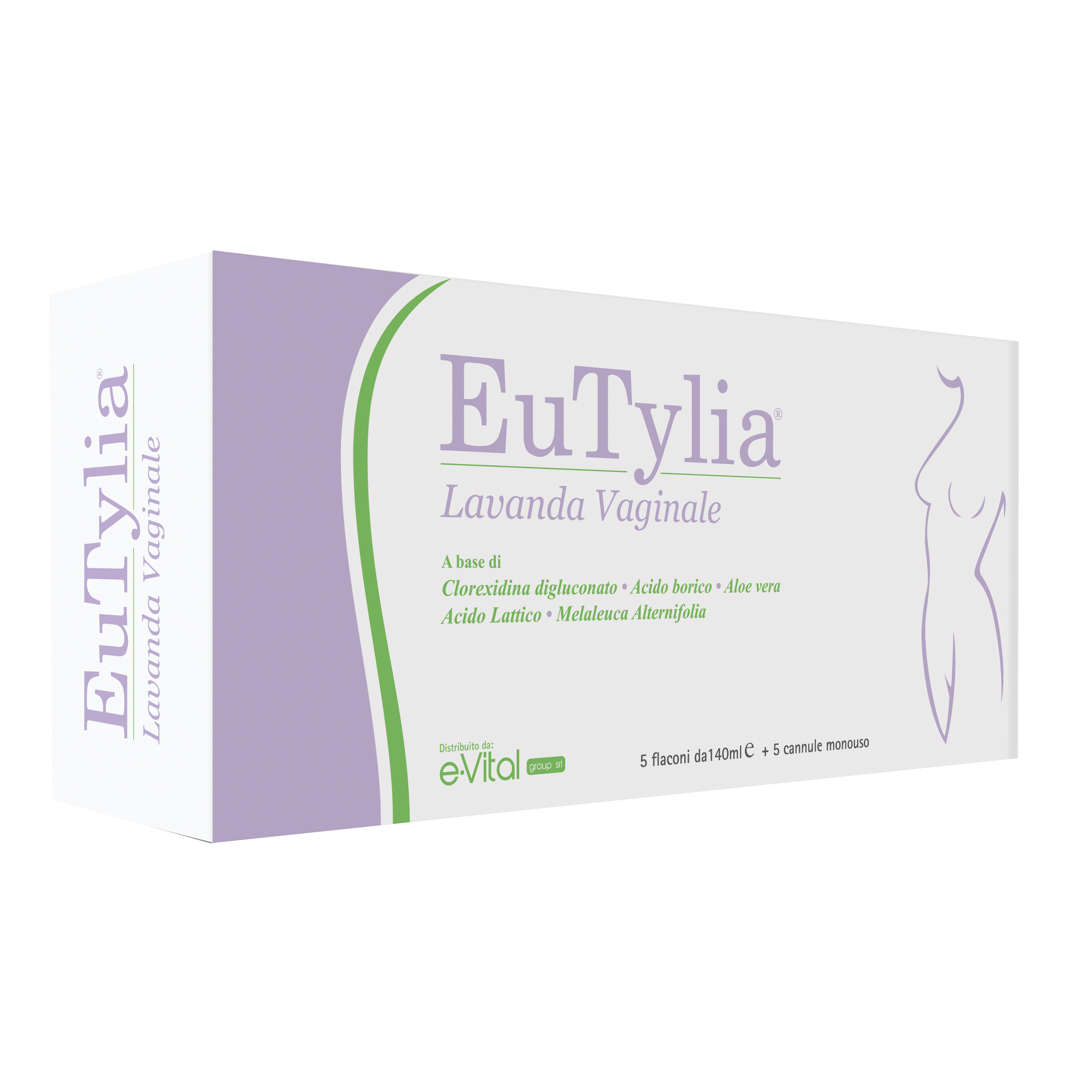 Eutylia lavanda vaginale 5 flaconi 140 ml + 5 cannule monouso