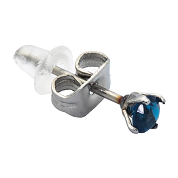 Orecchino Zirconi Tondo Blu 3