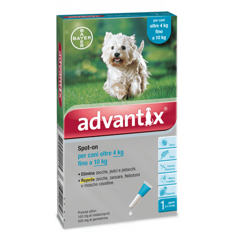 Advantix Spot-On Cani da 4 a 10 Kg 1 Pipetta Monodose