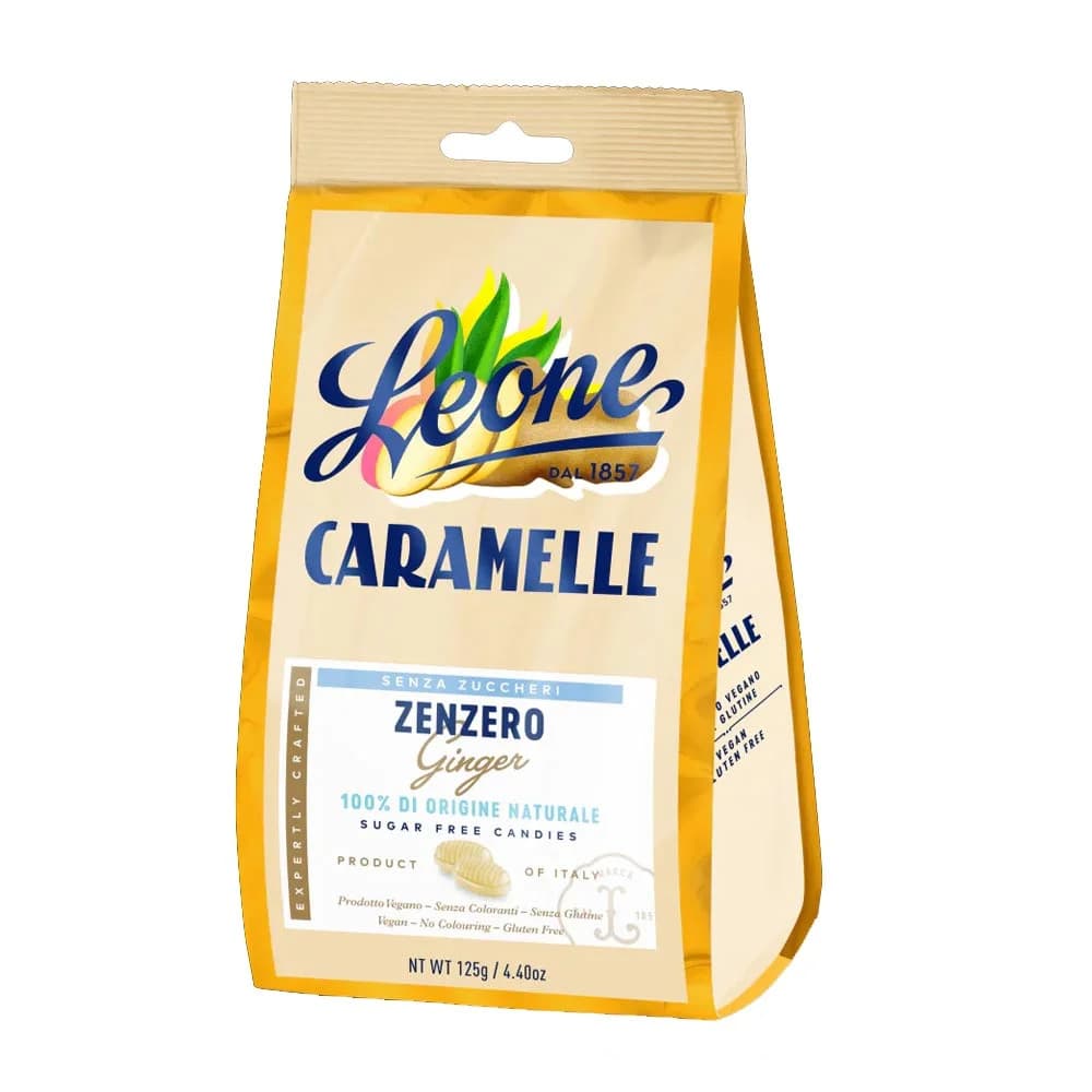 Pastiglie Leone Caramelle Zenzero senza zucchero, 125g