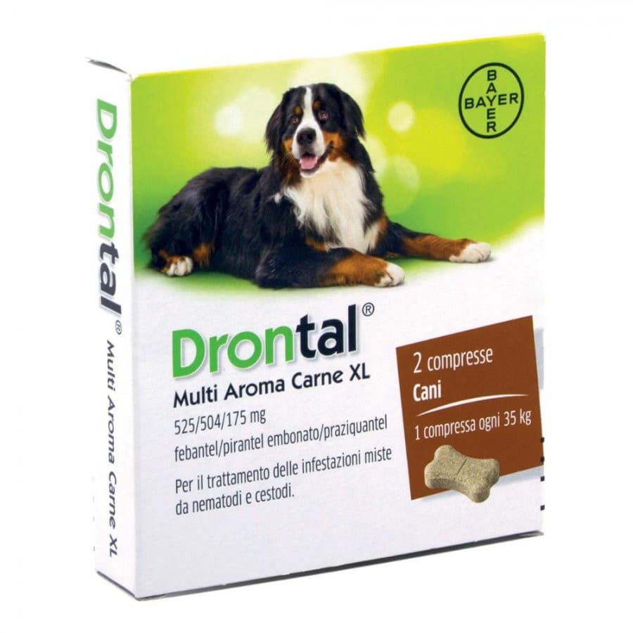 Drontal Multi Aroma Carne XL 2 Compresse Antiparassitarie per Cani - Drontal