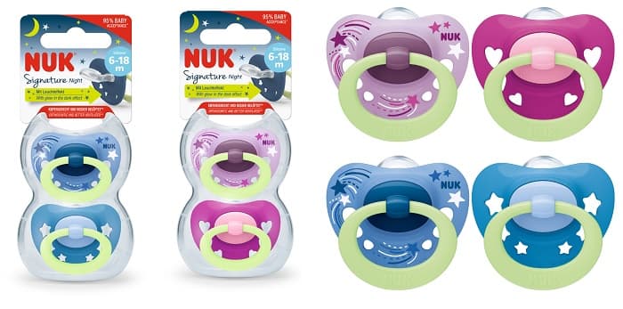 Nuk Signature Night Succhietto in Silicone 6-18 mesi 2 pezzi