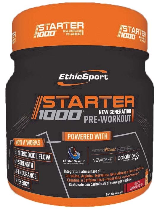 Ethicsport Starter 1000 Integratore Pre-Workout Arancia Rossa, 400g