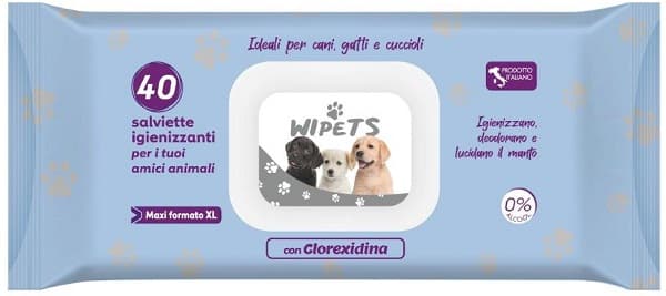 Wipets Salviettine Detergenti Per Animali Clorexidina 40 Pezzi