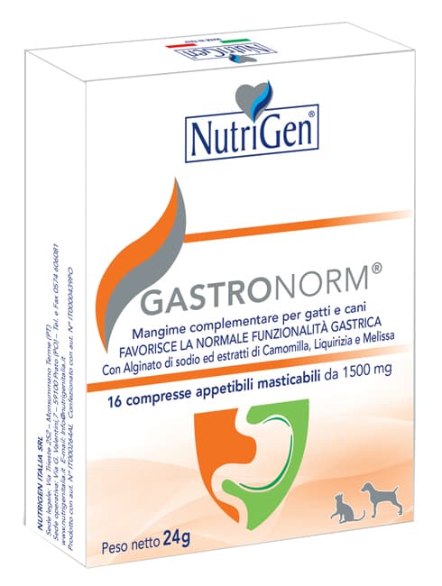 Nutrigen gastronorm mangime complementare per gatti e cani 16 compresse
