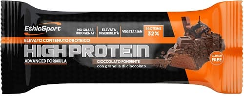 EthicSport High Protein Barretta Proteica Gusto Cioccolato Fondente, 45g
