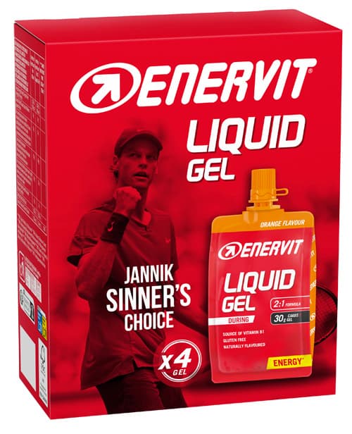 Enervit Sport Liquid Gel 4x60 ml Gel Energetico a Base di Carboidrati Gusto Arancia