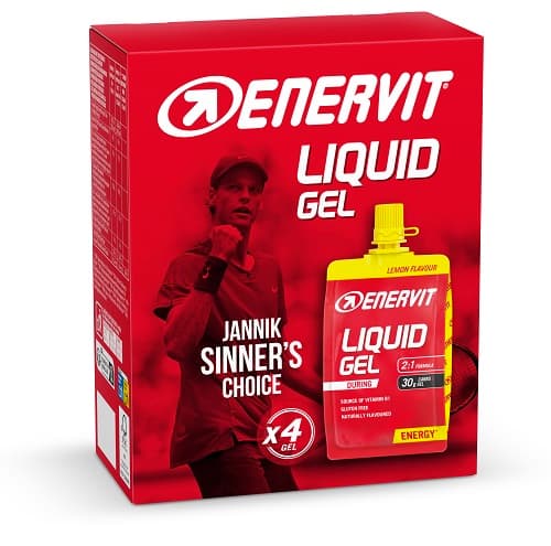 Enervit Sport Liquid Gel 4x60 ml Gel Energetico a Base di Carboidrati Gusto Limone