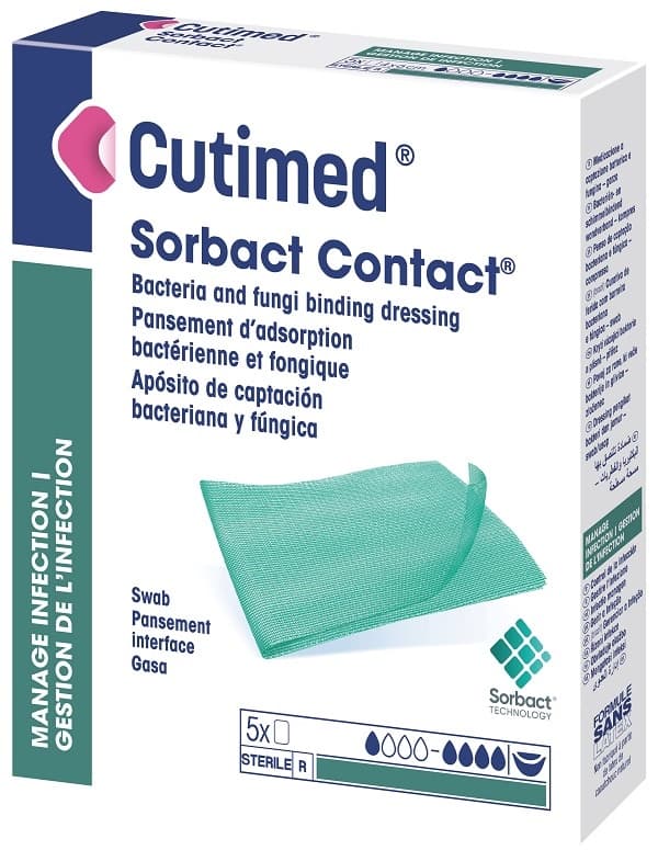Medicazione Idrofobica Cutimed Sorbact Contact 7 X9 Cm 5 Pezzi
