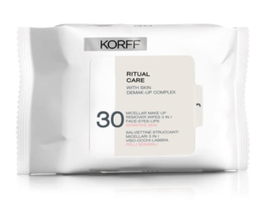 Korff Ritual Care Salviettine Struccanti Micellari 3 in 1 Viso/Occhi/Labbra 30 Pezzi