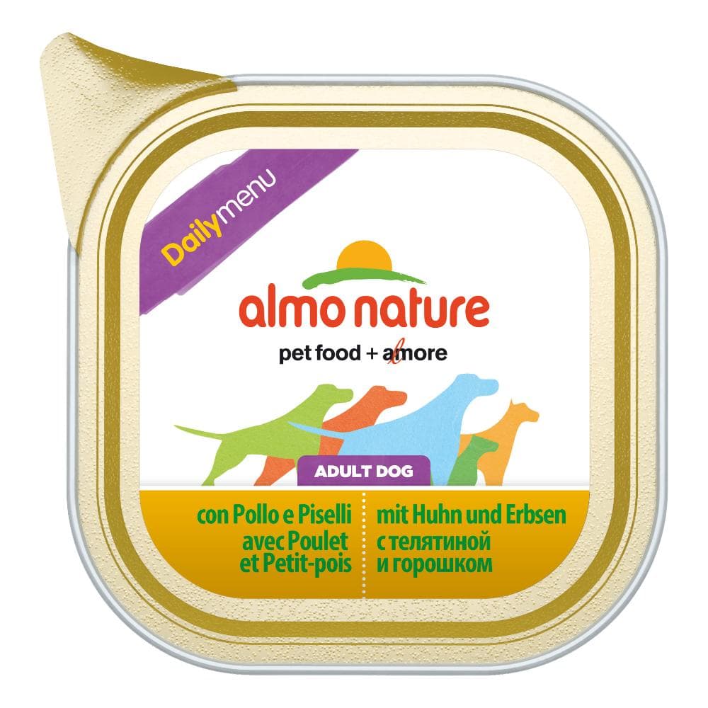 Daily menu dogs con pollo e piselli 100 g