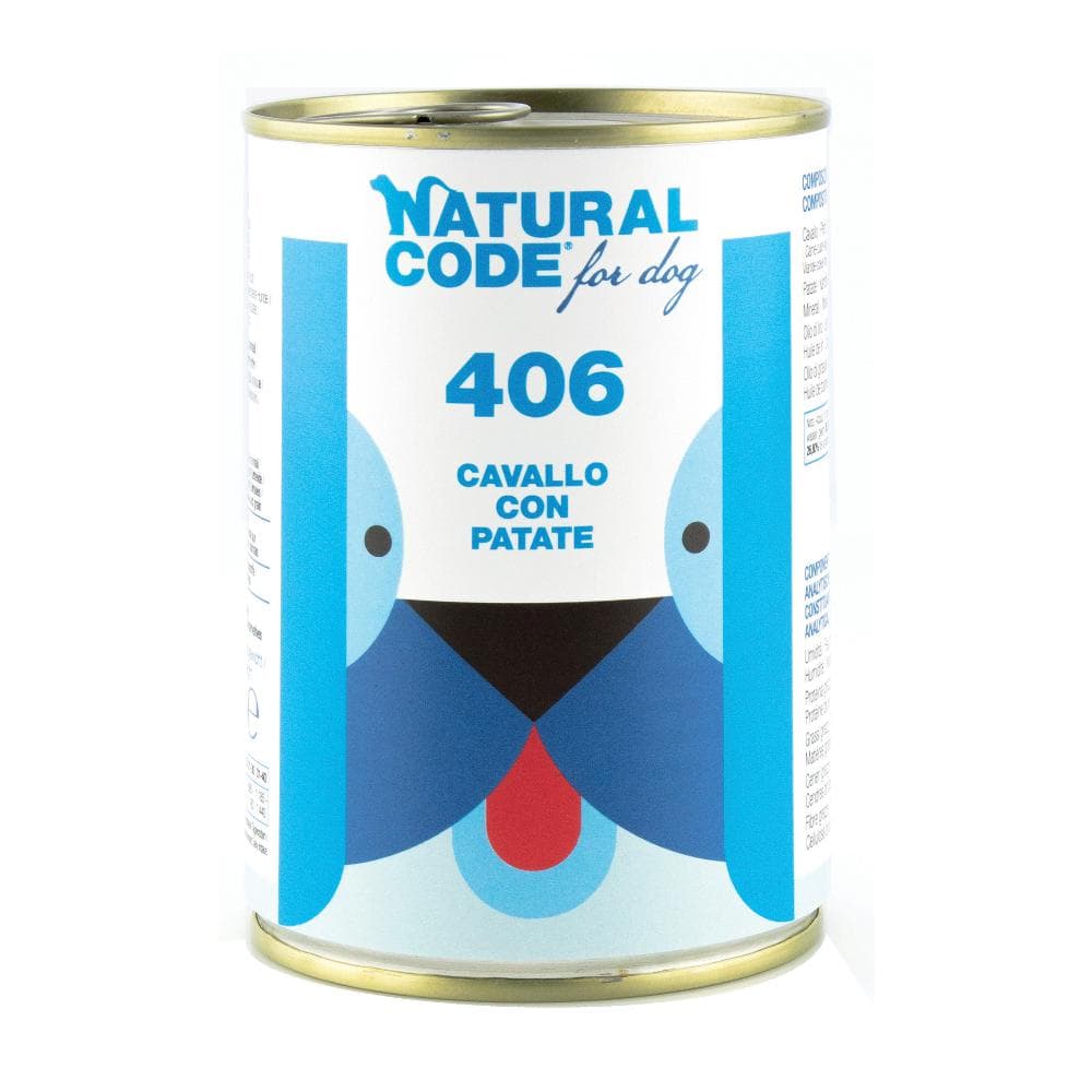 Natural code 406 for dog cavallo con patate