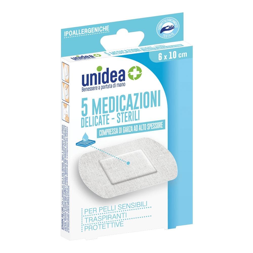 Cerotto di medicazione classico sterile unidea con supportotnt 6x10 cm 5 pezzi